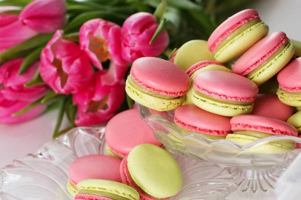 A french sweet delicacy, macaroons variety closeup — Stock Photo, Image