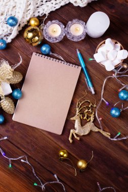 Boş kağıt Noel kartı. boşaltmak kış ve yılbaşı co