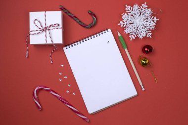 Boş kağıt Noel kartı. Noel Planlama Konsepti.