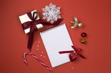 Boş kağıt Noel kartı. Noel Planlama Konsepti.