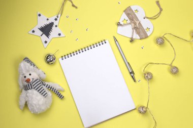 Boş kağıt Noel kartı. Noel Planlama Konsepti.