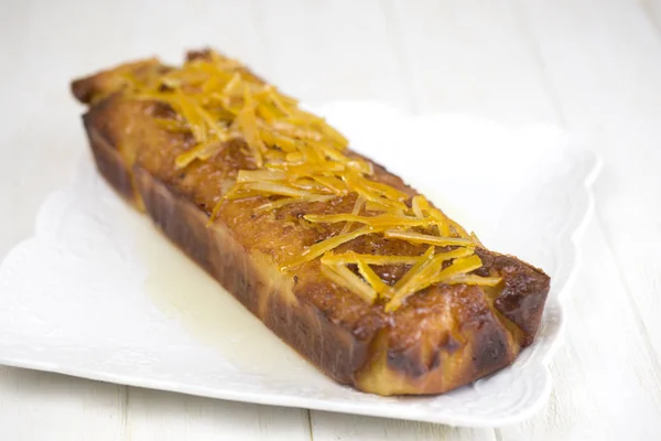 Pastel de naranja hecho en casa. Navidad y vacaciones de invierno homema —  Fotos de Stock