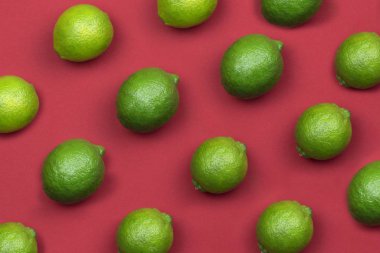 Limonlu yaz deseni. Kırmızı sırtında limonlu yemek deseni.