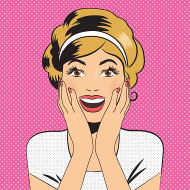 Sürpriz kız tarzı pop sanat. .