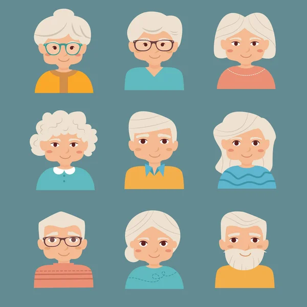 Personnes âgées mis. — Image vectorielle