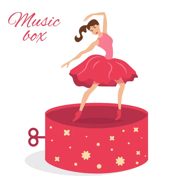 Dancer in the music box. — Stock Vector
