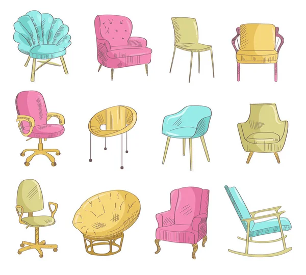 Seamless pattern with chairs. — Stock Vector