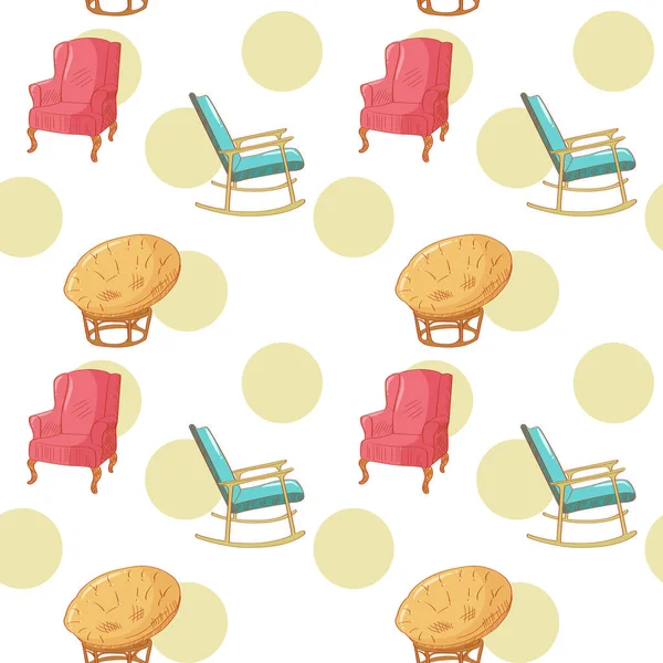 Seamless pattern with chairs. — Stock Vector