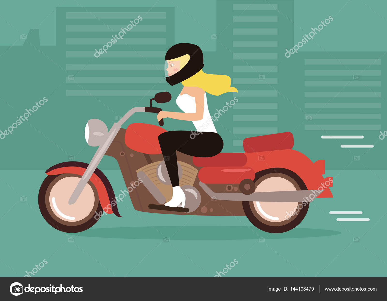 uma motocicleta com um desenho de menina 7539769 Vetor no Vecteezy