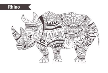 Gergedan zentangle tarzı