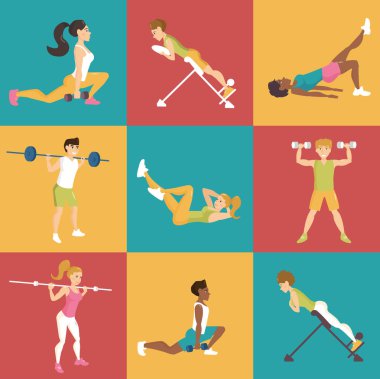 İnsanlar spor içinde yer ile ayarla