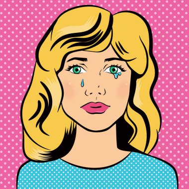 Ağlayan kız tarzı pop sanat. 