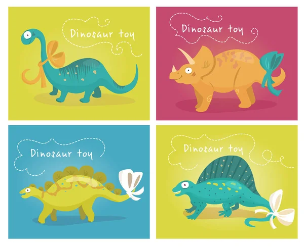Dinosaurs toys set. — Stock Vector