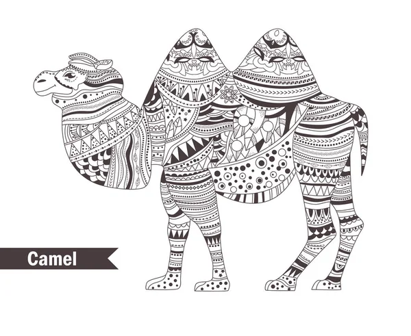Livre à colorier chameau — Image vectorielle