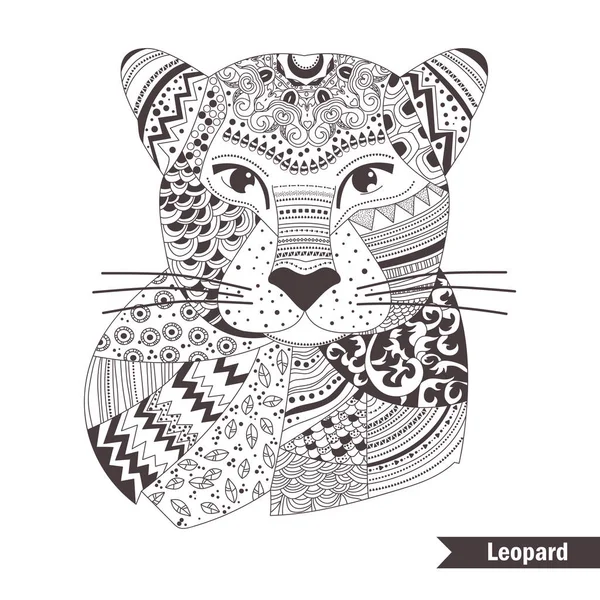 Leopard. Coloring book — Stock Vector
