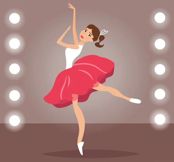 Meisje dansen op het podium — Stockvector