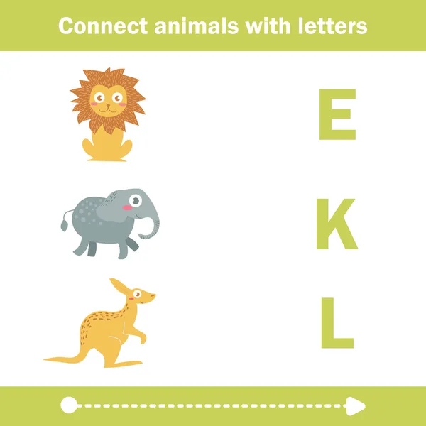 Connect animals with letters. Royalty Free Stock Illustrations