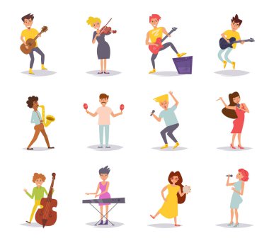 Müzisyenler ile ayarlayın. Vektör.
