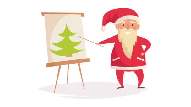 Santa Claus Animación Personaje Dibujos Animados — Vídeo de stock