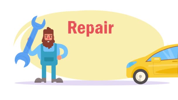 Reparação Carros Animação — Vídeo de Stock