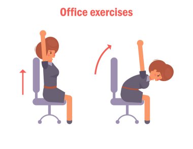 Ofis egzersizleri ile bir sandalye