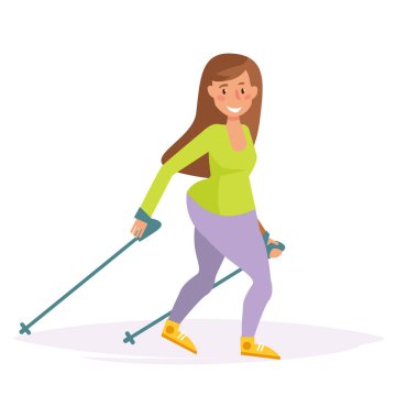 Kuzey yürüyüşü. Vektör. Çizgi film.