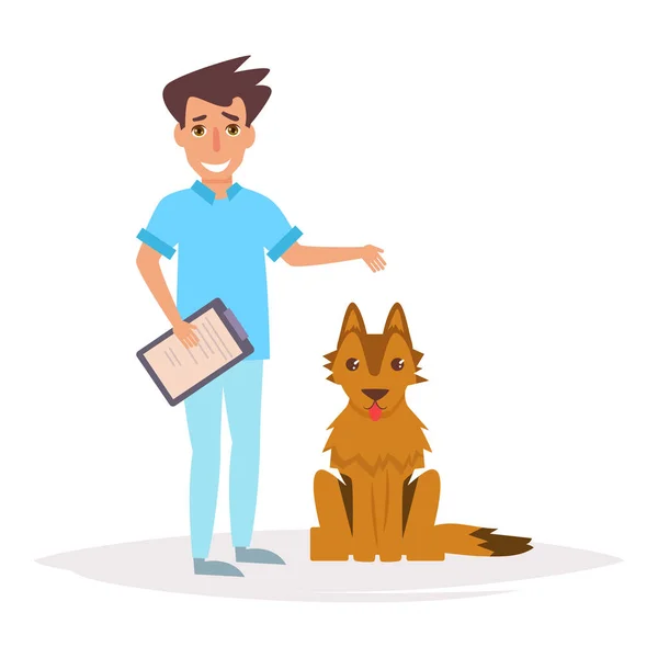 Veterinär med ett husdjur — Stock vektor