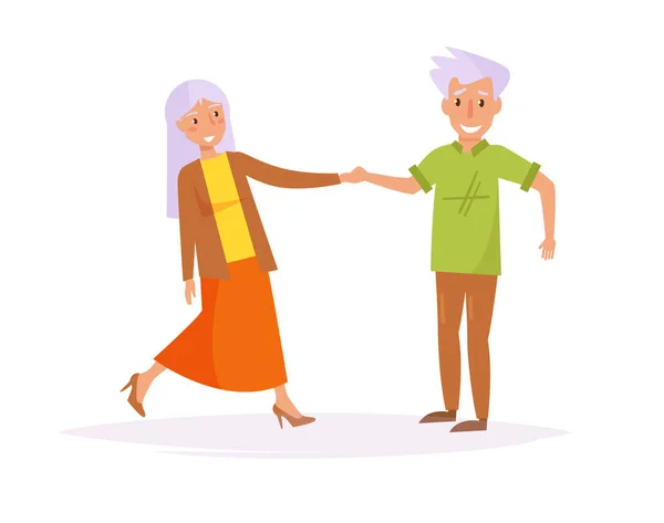 Παλιά ανθρώπους να χορεύουν. Διάνυσμα. — Διανυσματικό Αρχείο