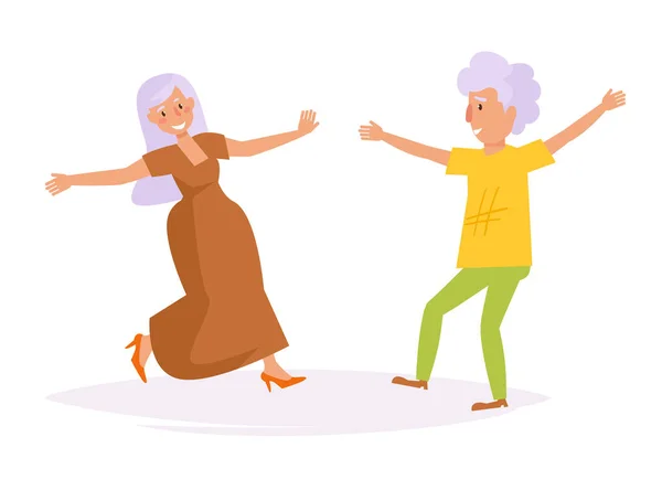 Alte Leute tanzen. Vektor. Karotten — Stockvektor