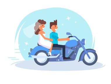 Aşırı düğün. Vektör. Çizgi film