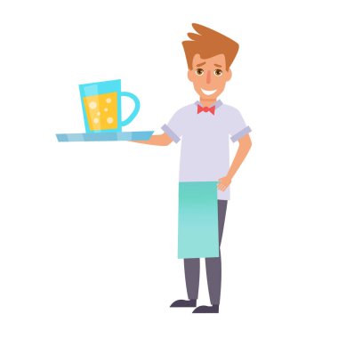 Garson. Vektör. Çizgi film. İzole