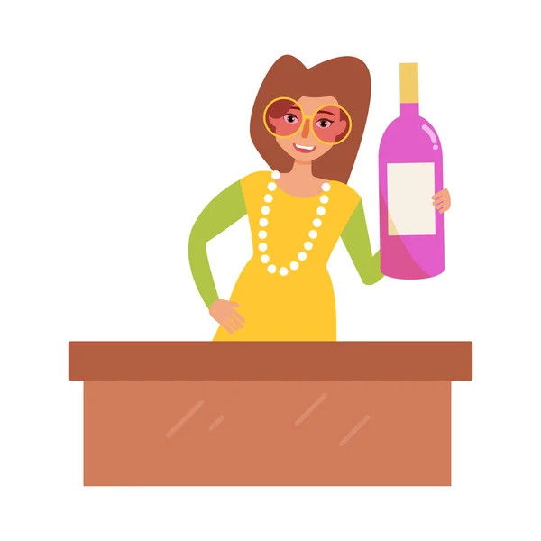 Bartender behind the bar — Stock Vector