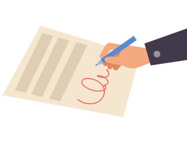 İş adamı bir belge imzalıyor.