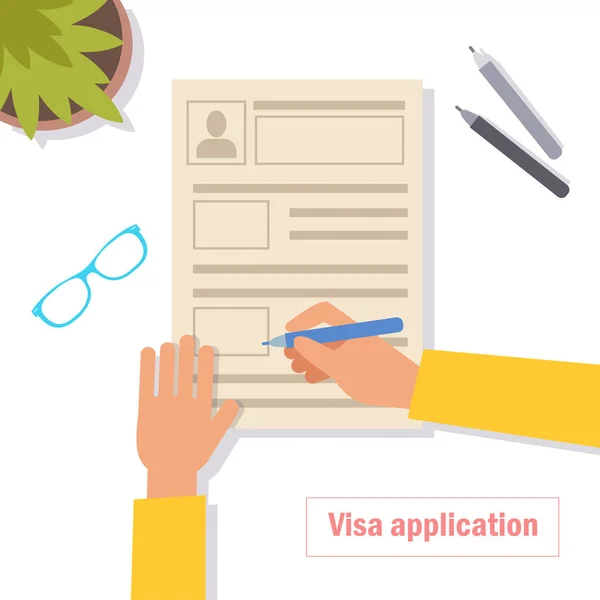 Solicitud de visa. Vector . — Vector de stock