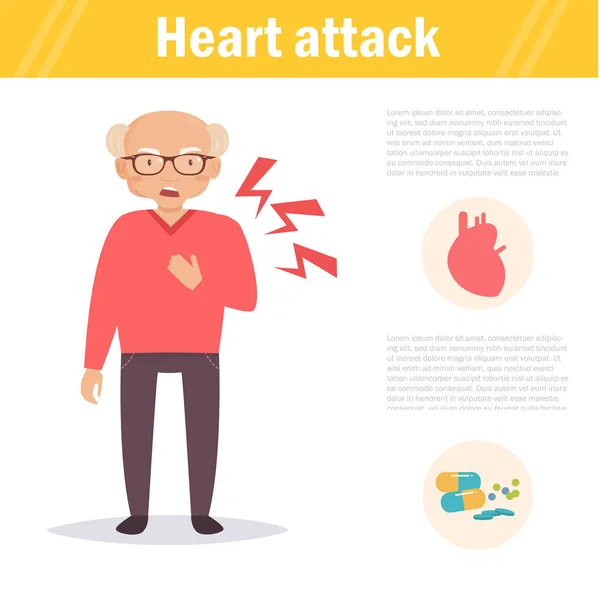 Crise cardiaque. Symptômes — Image vectorielle