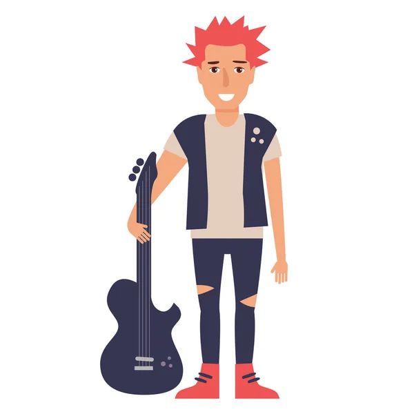 Punk. Vektor. Rajzfilm. Elszigetelt — Stock Vector