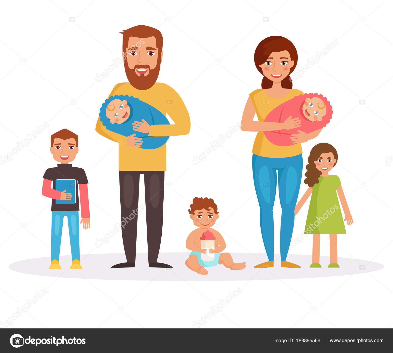 family of five clip art