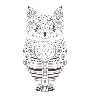 Baykuş. Siluet. Siyah