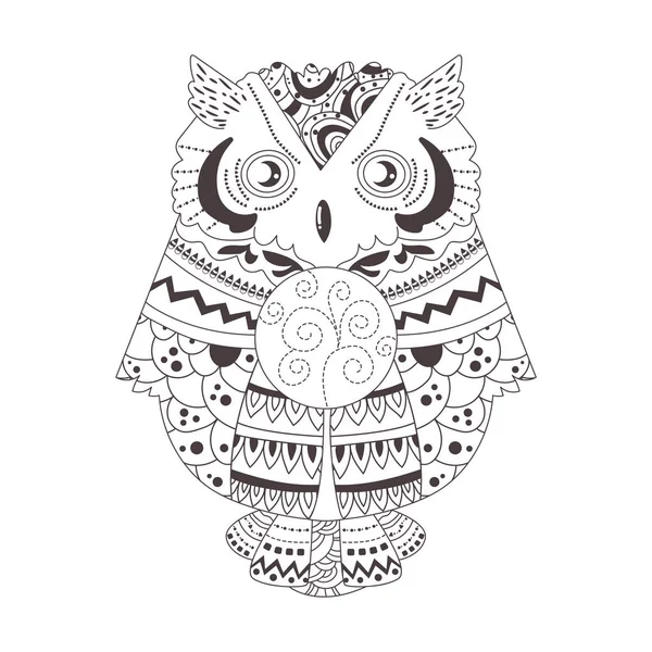 Hibou. Silhouette. Noir — Image vectorielle