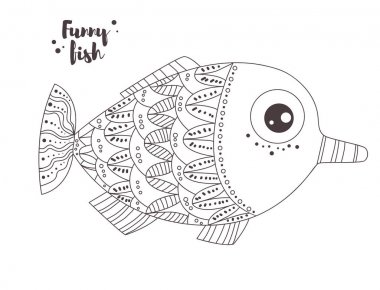 Komik balık. Boyama kitabı