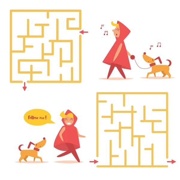 Simple childrens labyrinth. — Stock Vector