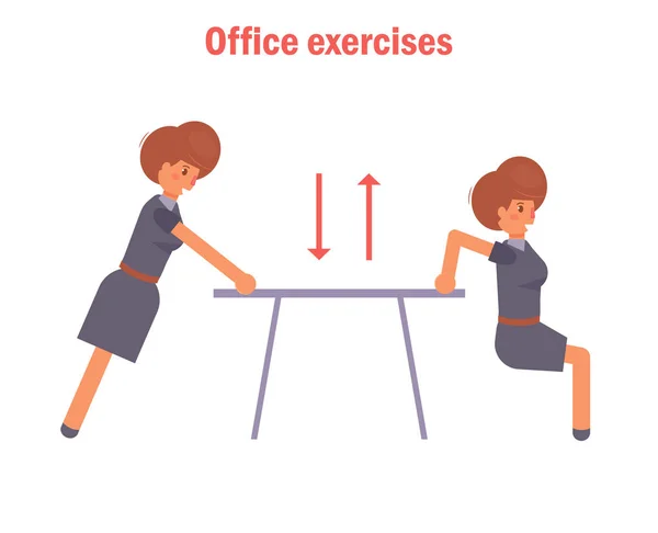 Exercices pour le bureau. Vecteur . — Image vectorielle