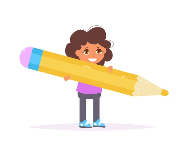 Child with pencil in hand Vector. — Stock Vector