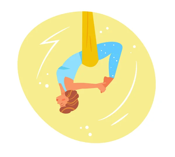 Luftakrobatik. Yoga i hängmattorna — Stock vektor