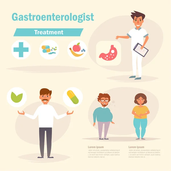 Vector gastroenterólogo. Dibujos animados. Aislado — Archivo Imágenes Vectoriales