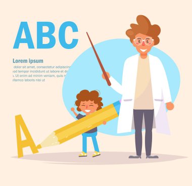 Logopedist Vector. Cartoon.