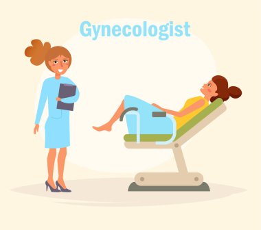 Jinekolog vektör. Çizgi film