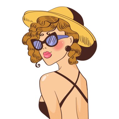 Yaz şapkalı kadın.