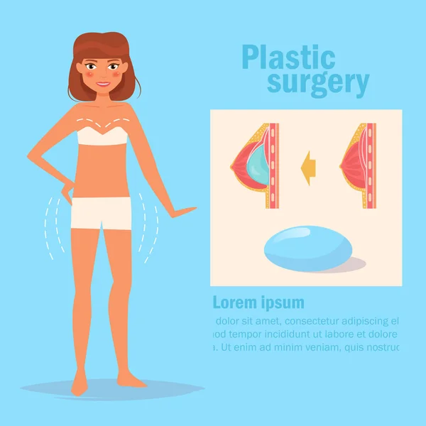 Plastikkirurgi. Bröstet vektor. — Stock vektor
