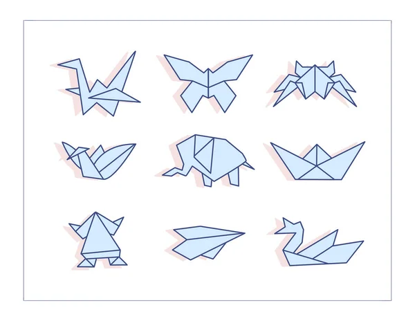 Origami Vector. Dibujos animados. Arte aislado sobre fondo blanco . — Archivo Imágenes Vectoriales